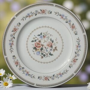 Vtg 85 Round Chop Plate China Town Seizan 7916 Gold Accents